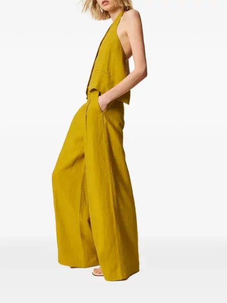 Pantaloni Twinset cu picior lat verde