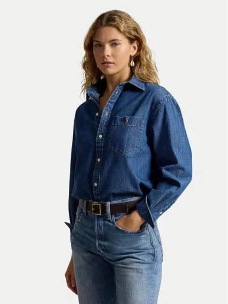 Polo Ralph Lauren Τζιν πουκάμισο μπλε