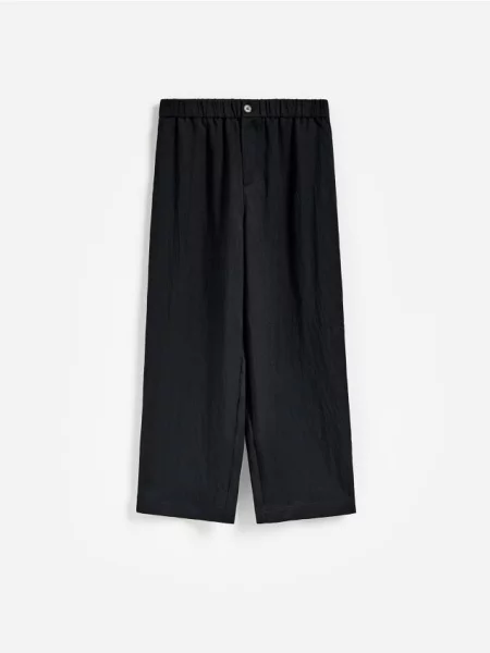 Reserved Pantaloni cu fibre Lyocell negru