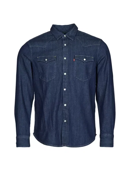 LEVI'S Srajca BARSTOW WESTERN STANDARD DARK INDIGO FLAT FINISH moder denim