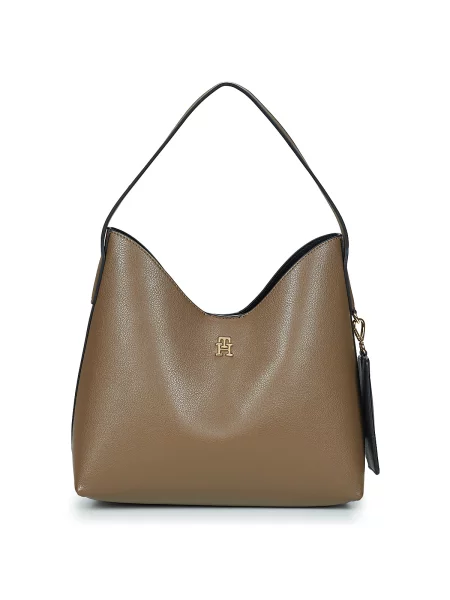 Kabelka Tommy Hilfiger Th Icon Shoulder Bag Taupe Universal hnědá