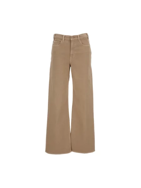 Szerokie jeansy Ag Jeans beżowe