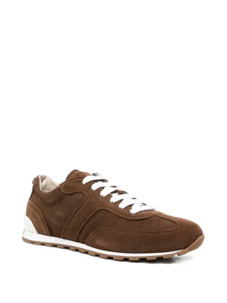 Sneakerși Brunello Cucinelli din piele de căprioară maro