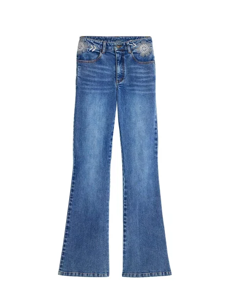 Desigual Jeans albastru denim alb