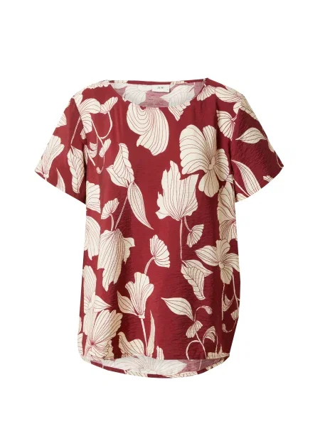 JDY Bluză JDYTROYA ecru / vin roșu