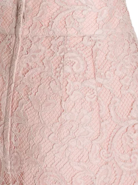 Φλοράλ μίντι φούστα Dolce & Gabbana με δαντέλα ροζ