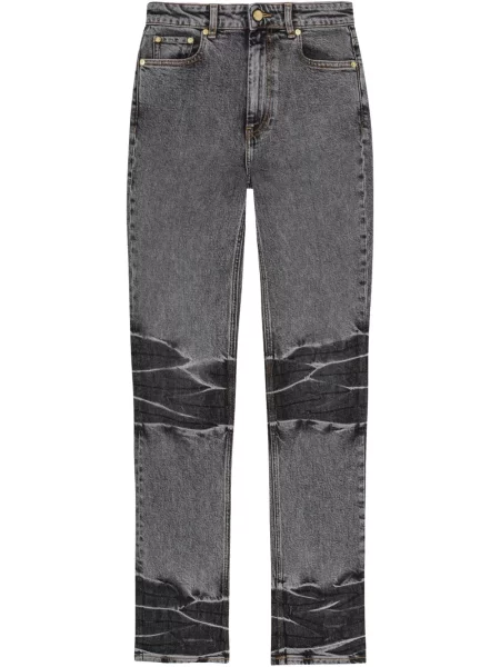 Blugi drepți Ganni negru