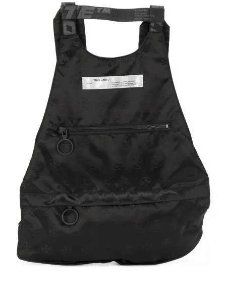 Rucsac Off-white din jacard cu autograf alb