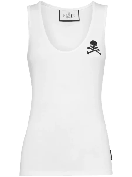 Top Philipp Plein de cristal alb