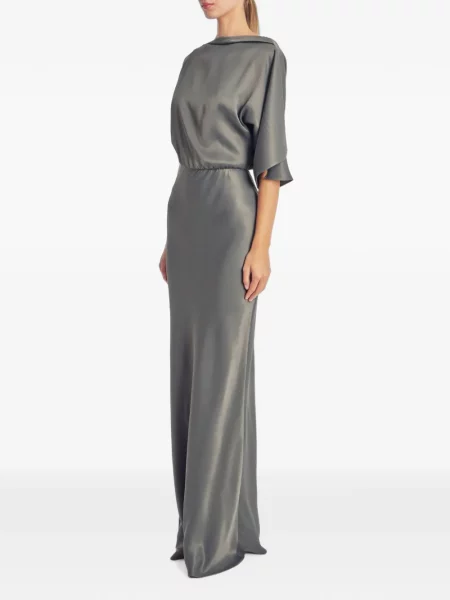 Rochie maxi Irina Schrotter asimetrică gri