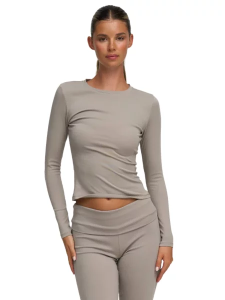Cfab Póló Cotton Longsleeve világosszürke