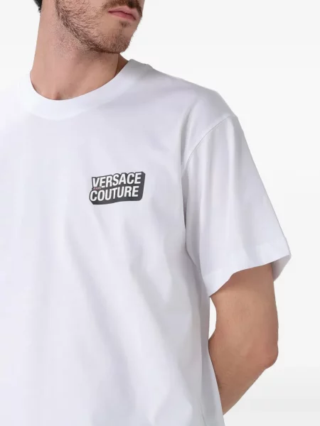 Tricou Versace Jeans Couture cu imagine alb