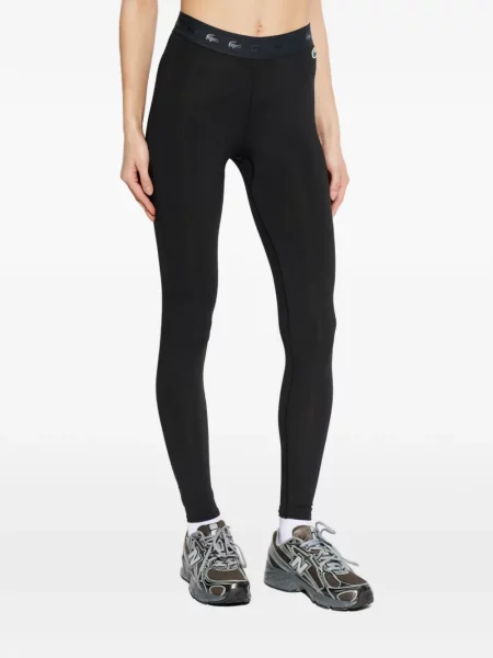 Leggings Lacoste cu autograf negru