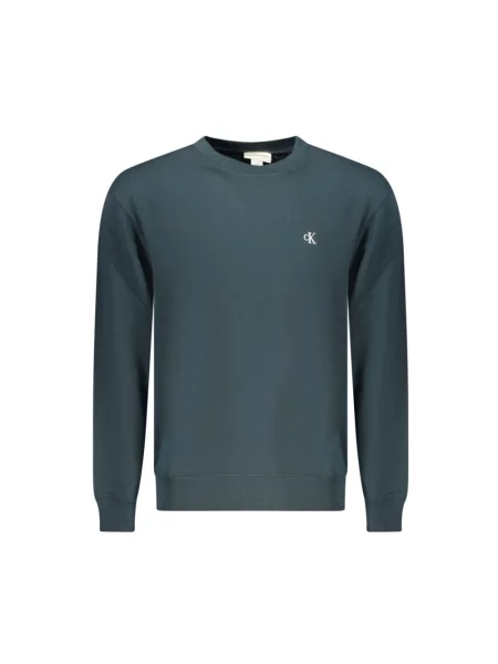 Bluza nierozpinana Calvin Klein Jeans z dekoltem w kształcie litery U niebieska