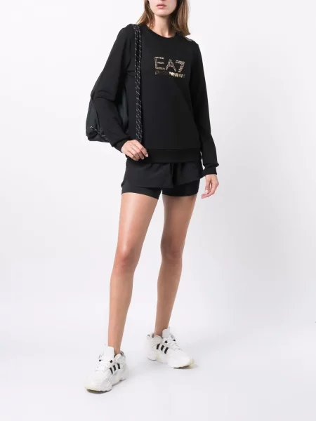 Dlouhé tričko Ea7 Emporio Armani černé