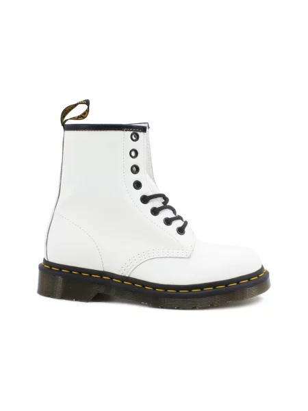 Buty do kostki Dr. Martens sznurowane koronkowe o krotszym kroju białe