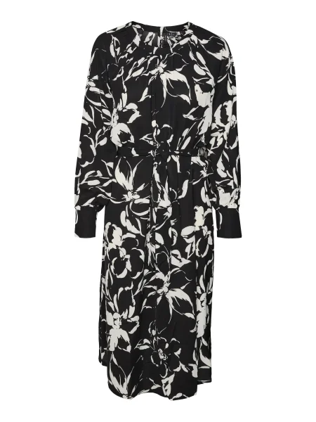 VERO MODA Obleka črna bela