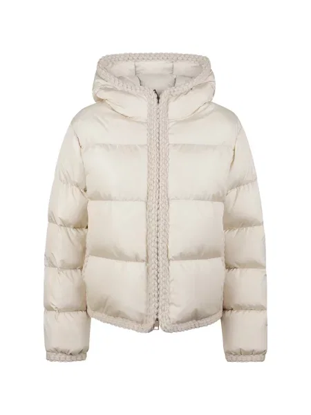 Kratak pernata jakna Moncler s kapuljačom