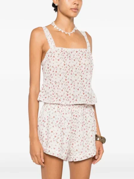 Top Posse cu model floral cu imagine din dantelă