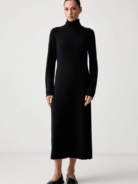 Marc O'Polo rochie tricotată cu lână negru