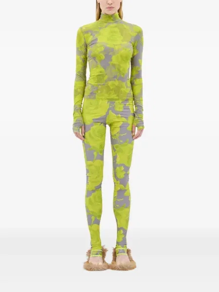 Pantaloni Msgm cu model floral cu imagine gri