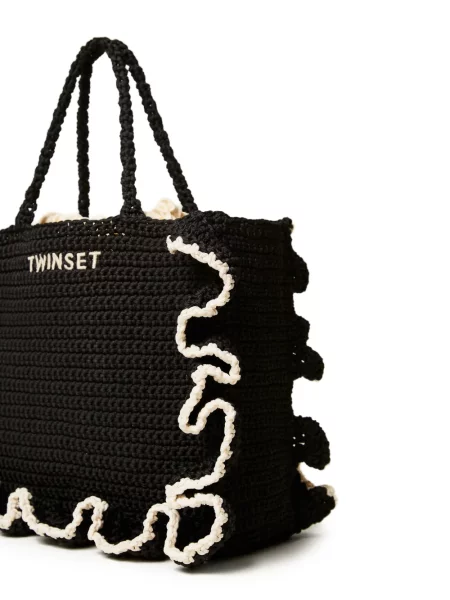 Geantă de mână Twinset cu volane negru