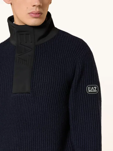 Emporio Armani Svetr Troyer / tmavě modrá černá