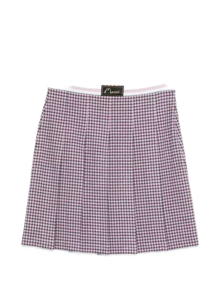 Fusta plisata Marni în carouri plisată roz