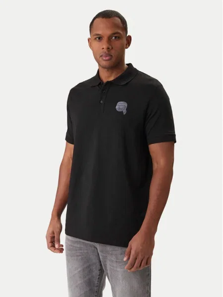 KARL LAGERFELD Tricou polo negru