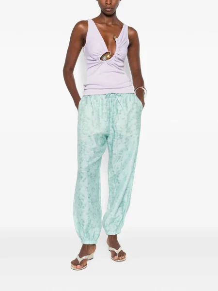 Pantaloni Christopher Esber din jacard verde