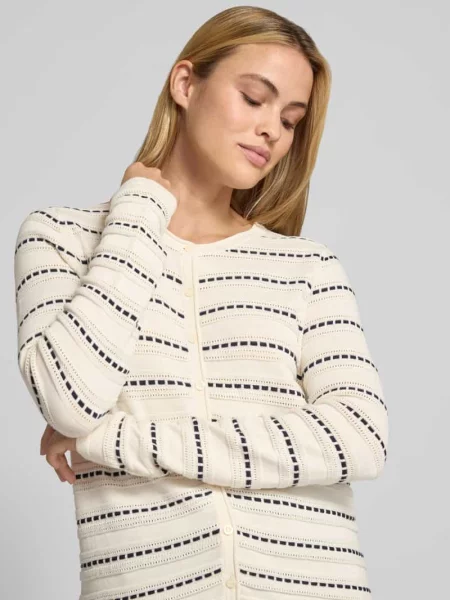 Kurtka o kroju regular fit z czystej bawełny w imitacji dzianiny Christian Berg Woman biała