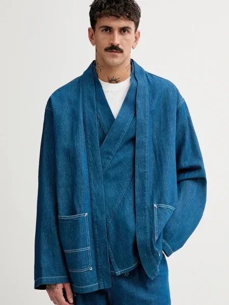 Яке с лен Kenzo синьо