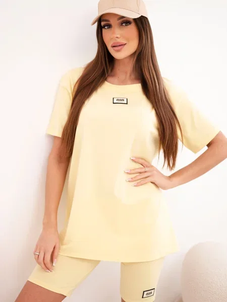 Trening Kesi Włoski cu mâneci scurte scurt galben