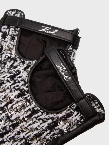 Кожаные перчатки Karl Lagerfeld черные