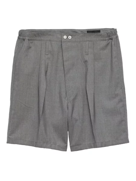 Pantaloni scurți Prada de lână gri