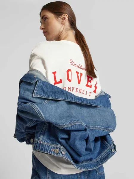 T-shirt o kroju relaxed fit z czystej bawełny model ‘SOPHIE MIA’ Vero Moda biała