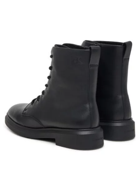 Calvin Klein Šnurovacia obuv Sporty Boot Lace Up Lth čierna