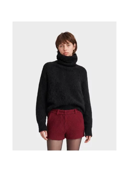 Lniany sweter z golfem 16arlington czarny