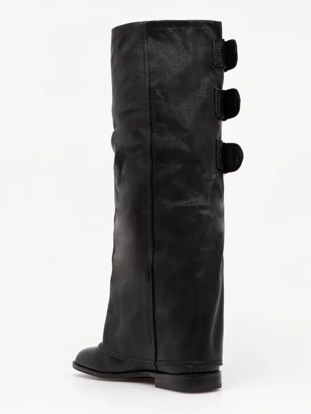 Naked Wolfe ghete de piele Anchor cu plat izolare usoara Anchor Black Leather negru