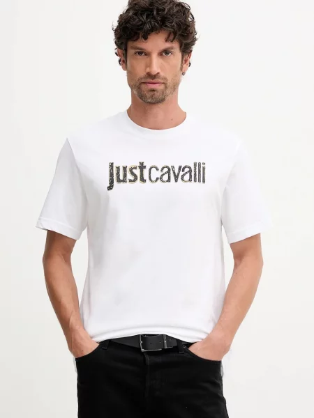 Тениска Just Cavalli с принт бяло