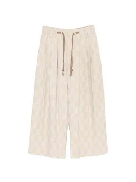 Pantaloni Ziggy Chen în carouri cu cordon