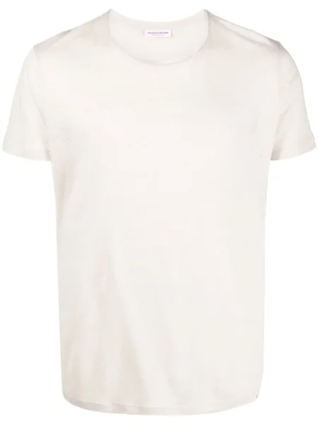 Scurt tricou Orlebar Brown cu decolteu rotund maro
