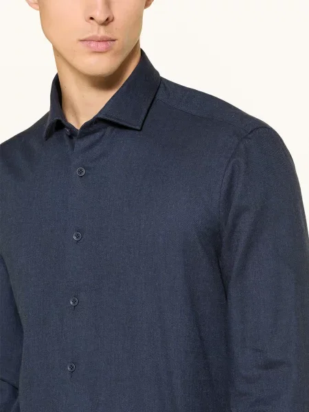 Olymp Signature Flanelová Košile Casual Fit tmavě modrá