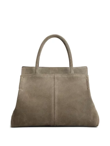 Semišová shopper kabelka Tod's s autogramem šedá