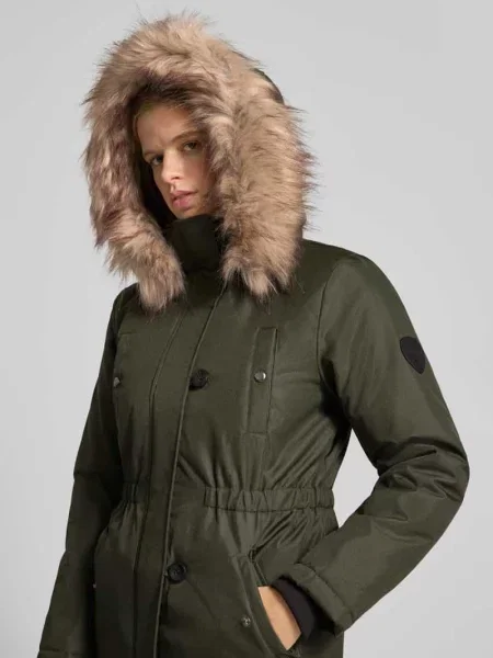 Parka o kroju regular fit z z odpinanym obszyciem sztucznym futrem model Iris' Only