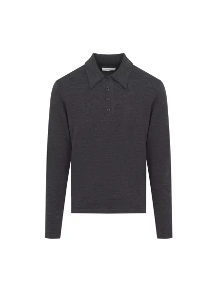 Sweter Lemaire wełniany z długim rękawem szary