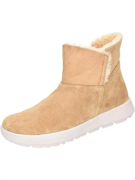 Buty do kostki Think skórzane beżowe