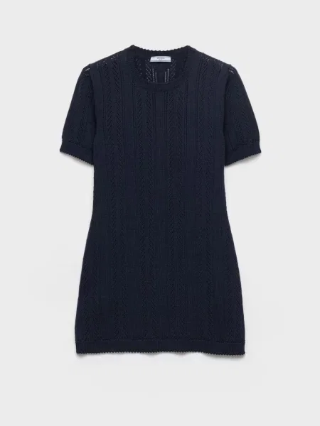 Rochie mini Prada ajurata albastru
