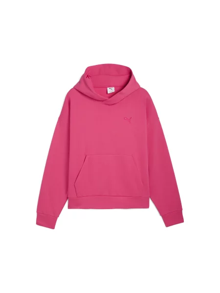 Dzianinowa bluza z kapturem Wardrobe Essentials o pudełkowym kroju różowa