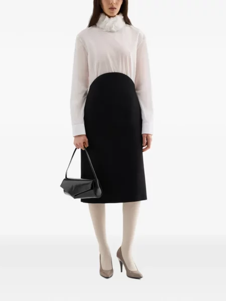 Fustă Jil Sander de lână negru